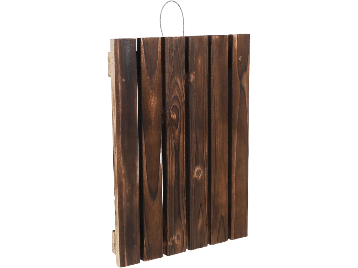 Macetero De Pared De Madera Carbonizada Maciza De 29x40 Cm Para Helechos, Orquídeas Y