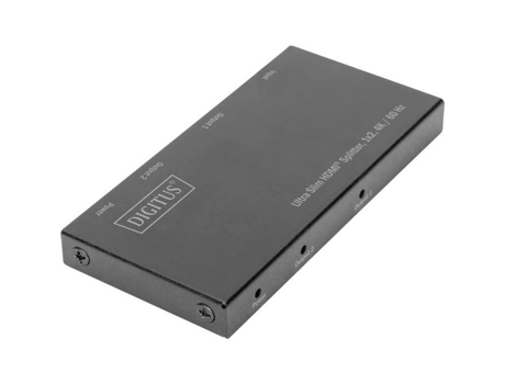 2 puertos HDMI Splitter pantalla LED Ds-45322 caja metálica compatible con Ultra HD 4096 x 2160 píxeles