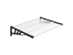 Maison Exclusive - Marquesina Puerta Policarbonato Negro Y Transparente 122x90 Cm