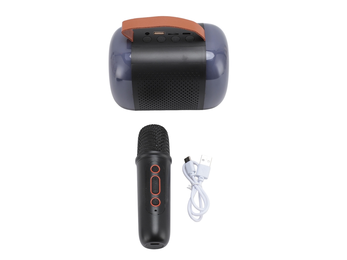 Máquina de Karaokê com alto-falante de luz RGB e microfone sem fio EOOCOO