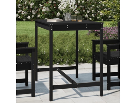 MAISON EXCLUSIVE Mesa de jardín madera maciza pino negro 121x82,5x110 cm