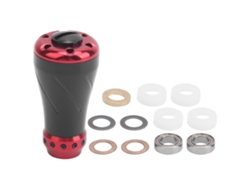 Danu26-mango Con Perilla Metálica De Repuesto Para Carrete De Pesca, Accesorio Para Carrete De Lanzamiento/giro S/d, Negro Y Rojo