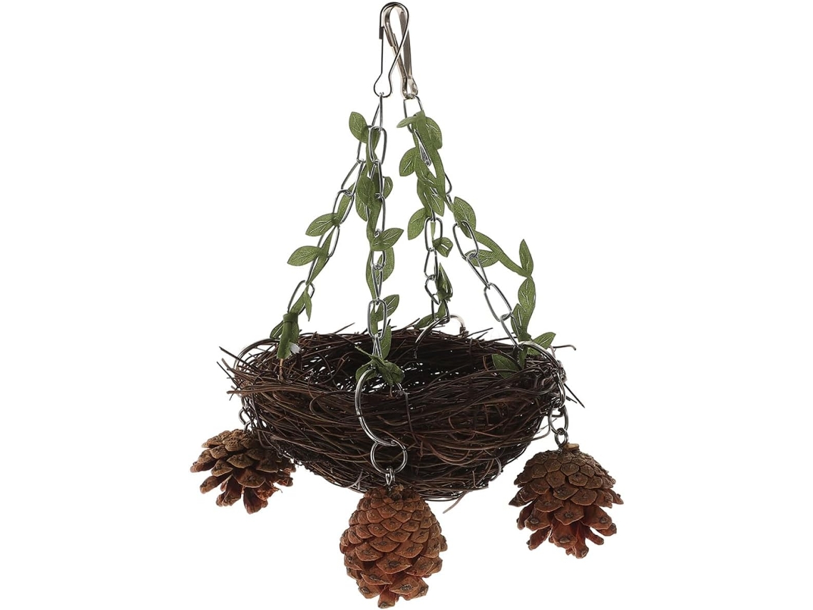 Nido De Pájaro De Ratán Natural, Columpio Colgante Multifuncional Para Periquitos.