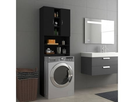 vidaXL Armario de lavadora negro 64x25,5x190 cm