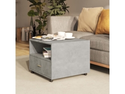 Mesa de Centro de Apoyo 55X55X40 Madera Procesada Gris Cemento