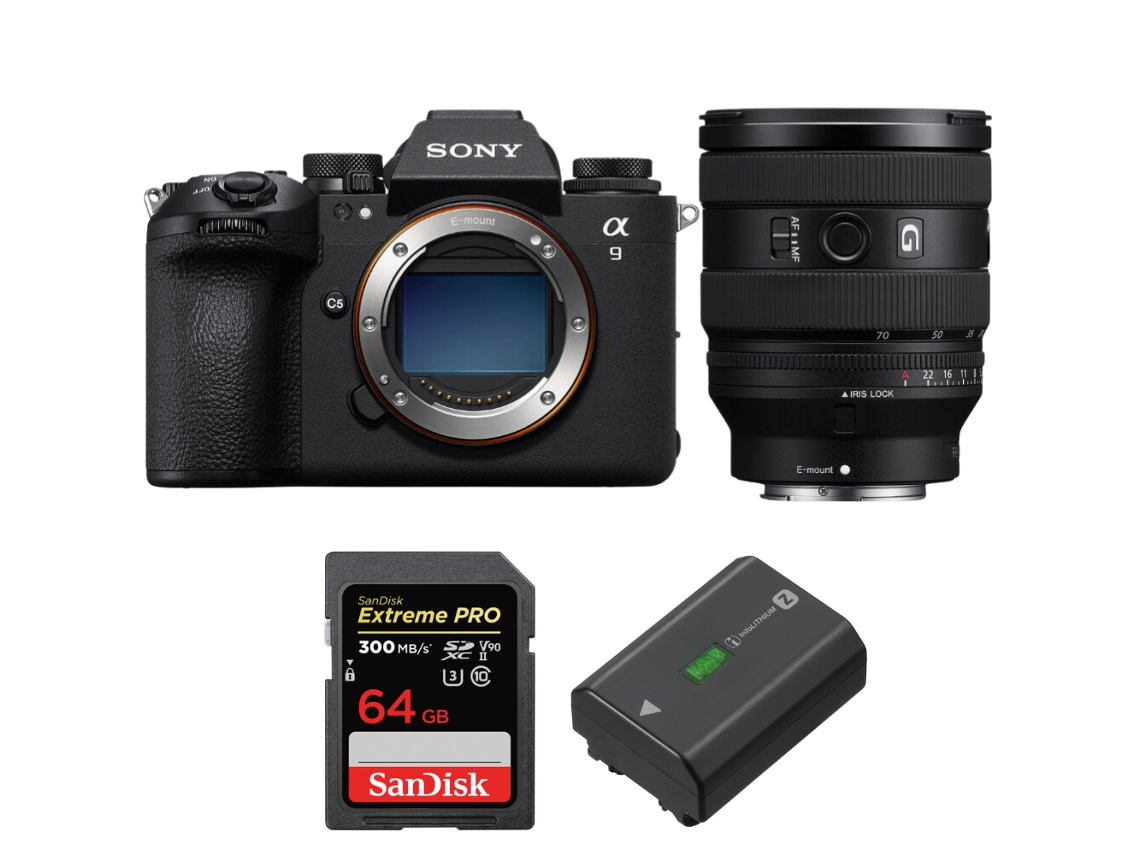 Sony A9 III + Fe20 70mm F/4 G + 1 Sandisk 64GB UHS II 300MB/s + 1 Sony NP-FZ100 + Libro electrónico “20 consejos para fotos impresionantes”