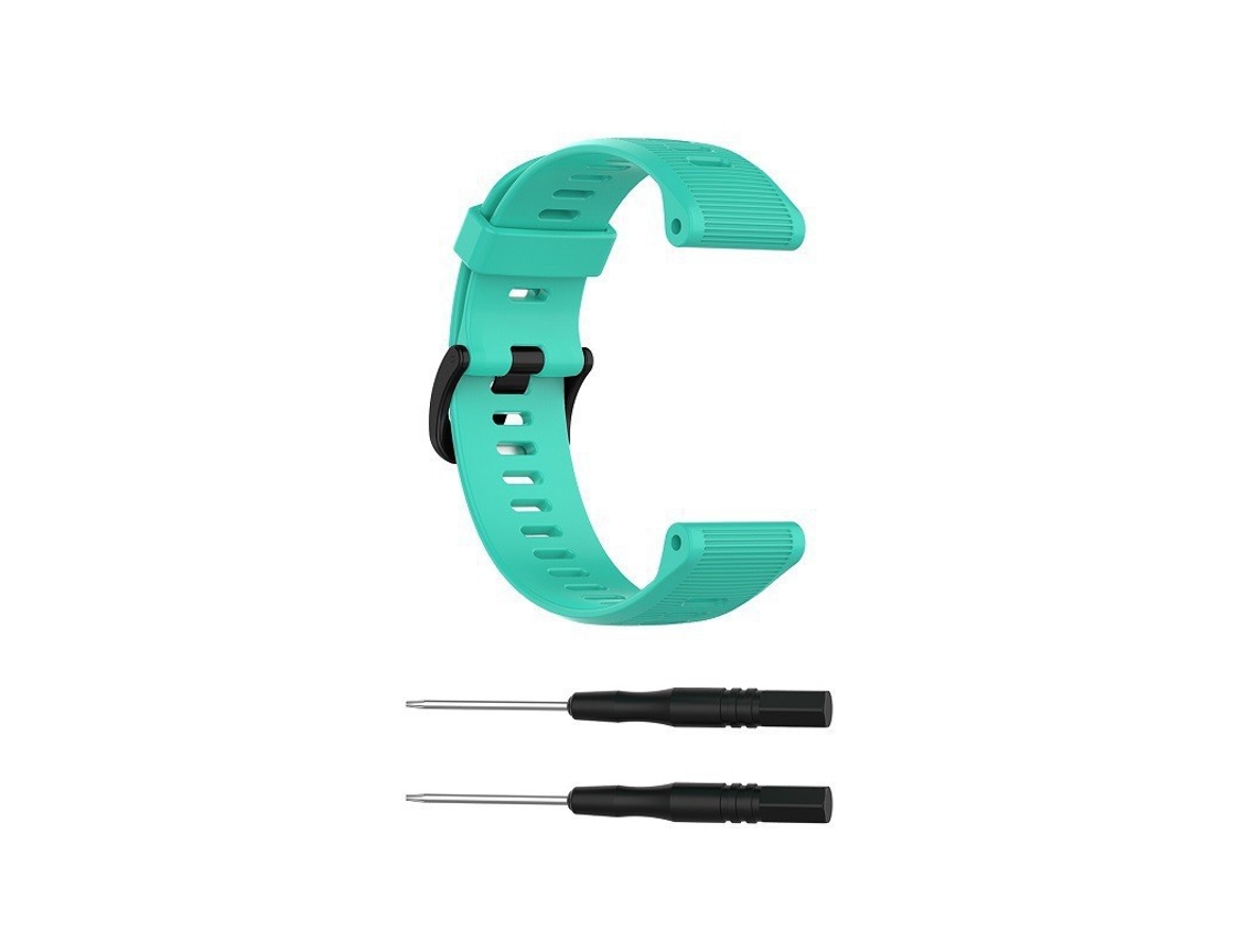 Pulsera para GPS Garmin Fenix 6 Sapphire con rayas horizontales, silicona, azul laguna.