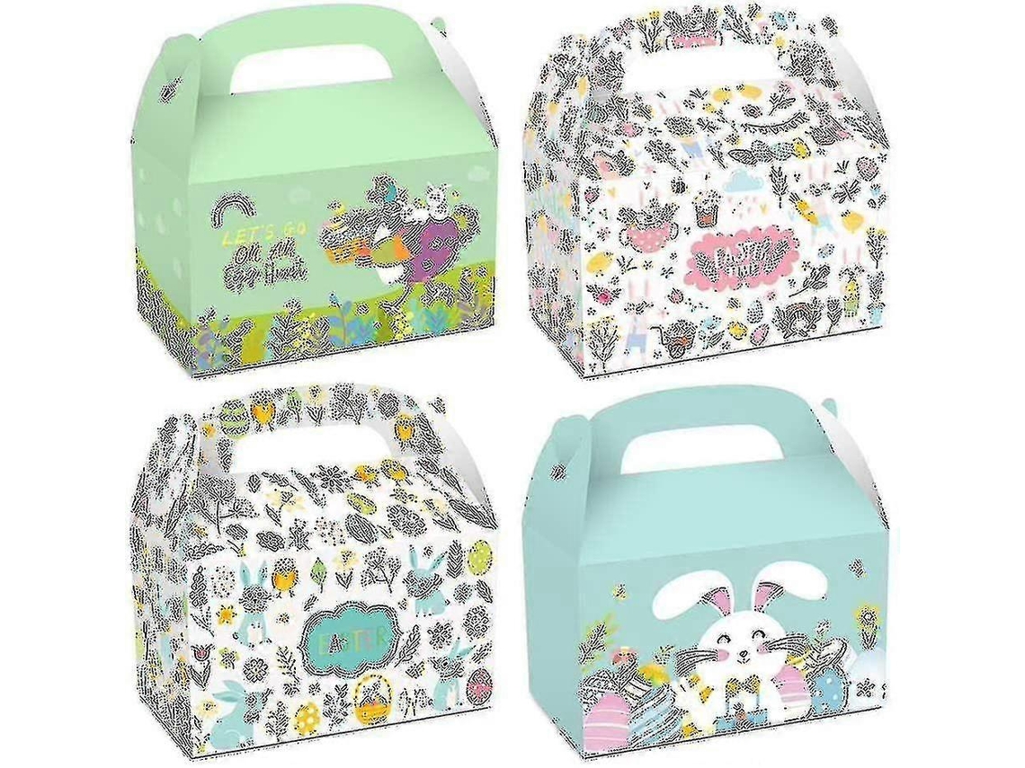 Juego de 12 cajas de regalo de Pascua con huevos de conejito y cesta de Pascua. Hengjian