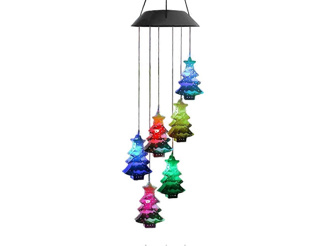Rebe-campana De Viento Solar Led Impermeable Con Cambio De Color Para Jardín Patio Hogar Navideño