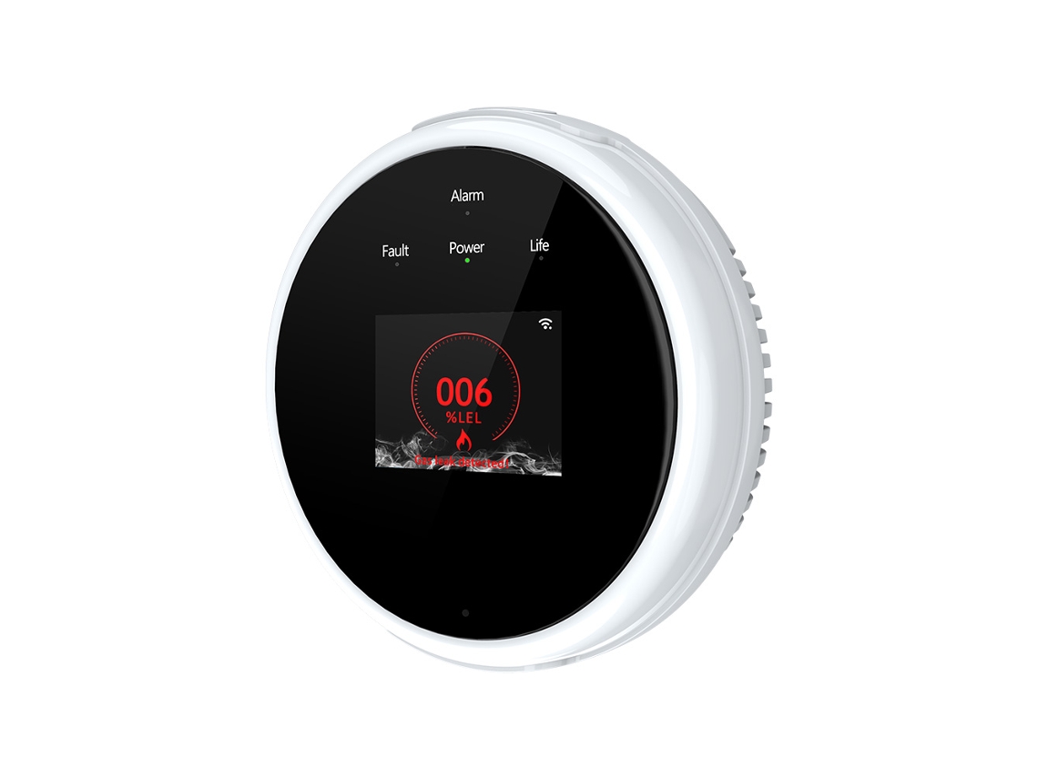 Detector De Fugas De Gas Wifi Alarma Para Hogar Cocina Caravana Rv Con App Tuya Pantalla Lcd Temperatura Voz Propano Natural