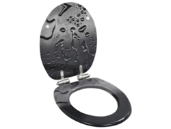 Asiento de inodoro Vidaxl de cierre suave en MDF con gotas de agua Jortmrd