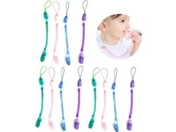 Clips Para Chupetes, 12 Unidades Ajustables, Diseño Multicolor, Para Bebés Unisex (niños Y Niñas).