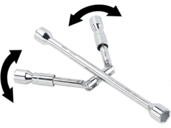 Llave De Rueda Plegable Cruzada Para Tuercas De 17/19/21/23 Mm, Cambio Rápido Y Almacenamiento Compacto