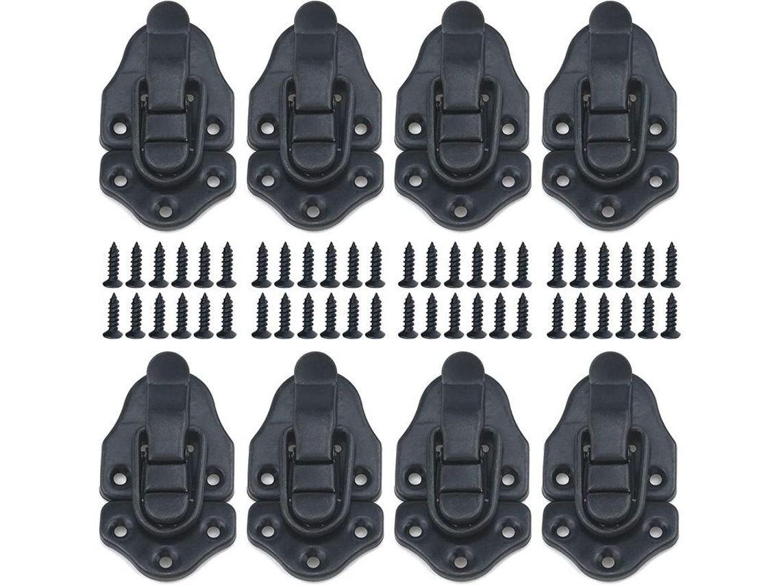 8 Hebillas Metálicas Para Caja, Candado Negro, 70x40 Mm, Diseño Retro Para Maleta, Caja De Herramientas, Joyería