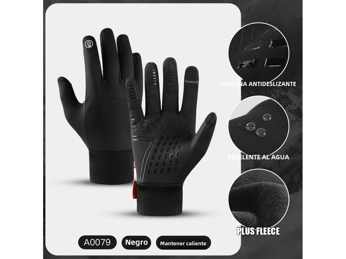 (negro L) Guantes De Ciclismo Unisex Con Pantalla Táctil Negros, Adecuados Para Otoño E Invierno.