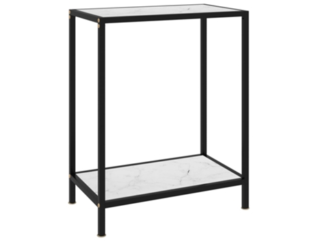 MAISON EXCLUSIVE - Mesa de consola vidrio templado blanco 60x35x75 cm