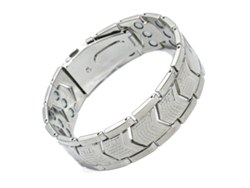 Pulsera de cobre, pulsera magnética de tres filas, pulsera para hombre (plata) Specment