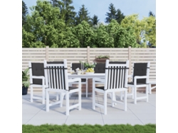 Cojín De Silla De Jardín Respaldo Bajo 6 Uds Tela Oxford Negro