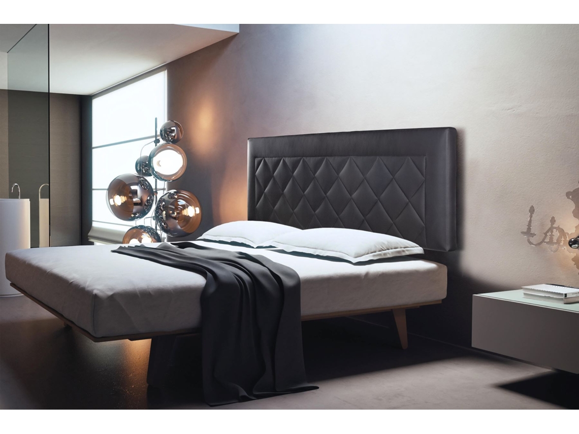 Cabecero Tapizado DOMUS para Cama 150 Polipiel Negro 160 x 50 x