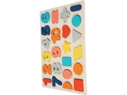 Juego educativo de madera para niños pequeños, con números y letras de colores, mini puzle 3D. CHABERLU