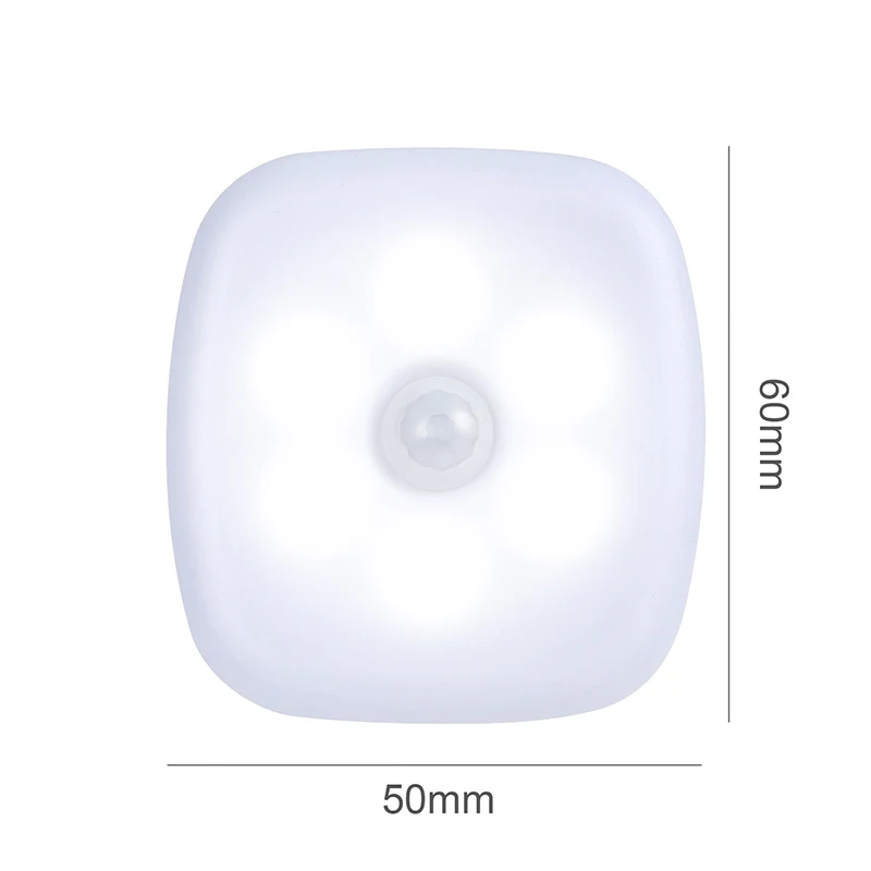 Luz de noche LED (blanca), luz de noche inalámbrica, luz de noche con cable, con sensor de movimiento.