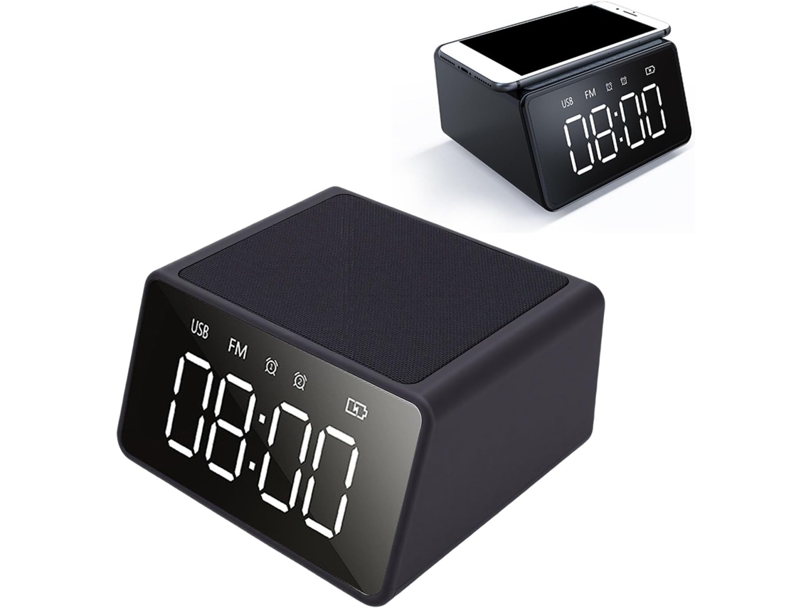 Altavoz Bluetooth Multifuncional Con Reloj Y Cargador De 10 W | Sonido Estéreo De 5 W, Radio Fm