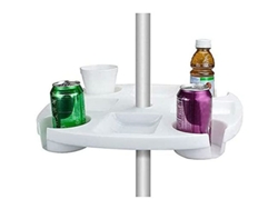 Tabla Grande De 17 Pulgadas Para Sombrilla De Playa Exterior Con 4 Portavasos Y 4 Compartimentos Para Aperitivos.