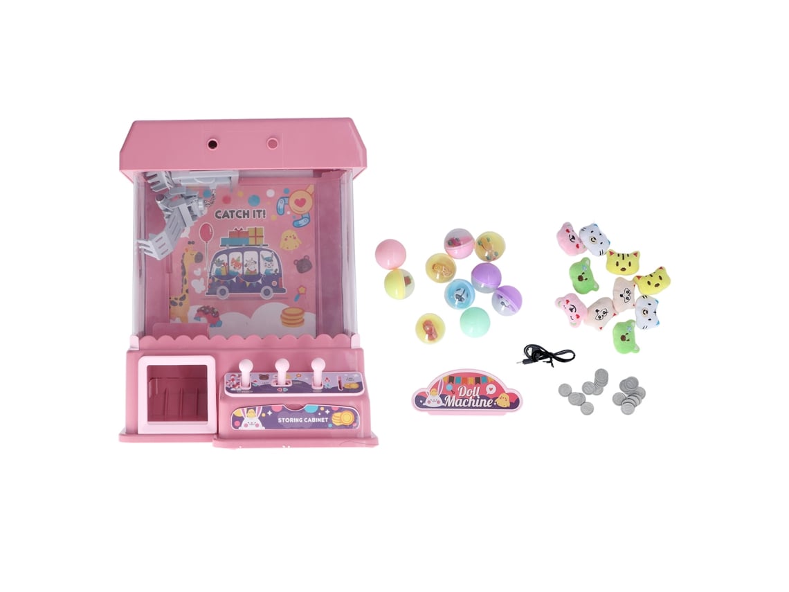Ats-máquina De Agarrar Muñecos Mini Con Luz Y Música Eléctrica, Juego De Cazoleta Para Fiesta Color Rosa