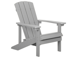 Silla de jardín BELIANI Adirondack de Madera plástica Gris 75x88x88