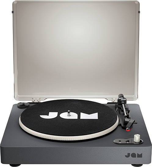 Jam Spun Out tocadiscos con bluetooth – reproductor de discos vinilo correa 3 velocidades 33 13 45 78 rpm salida para auriculares entrada