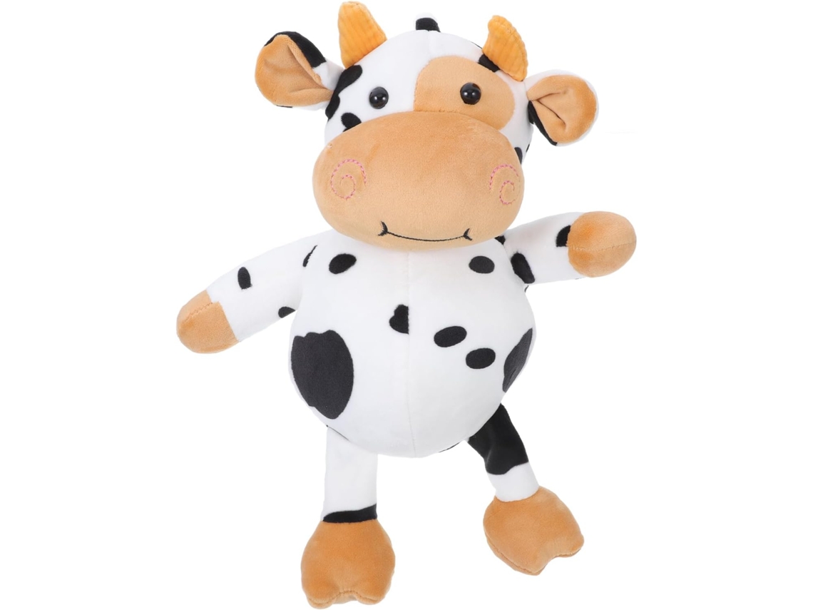 Mochila De Hombro De Peluche Con Forma De Vaca Para Niñas, Color Negro Suave Y Estilo Casual.