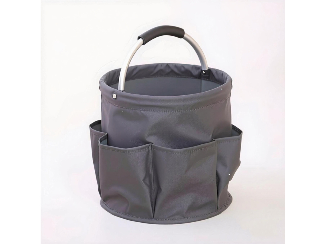 Cesta de almacenamiento plegable y portátil para camping, picnics y organización de herramientas (abierta/gris) Czhhmart