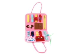 Tablero sensorial Montessori portátil 2026 con números y letras para el aprendizaje de la vestimenta básica y el desarrollo de habilidades cognitivas para niños y niñas.