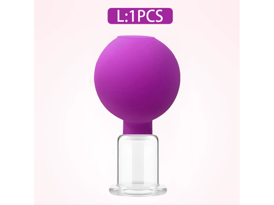 (color Rosa L) Copa De Masaje De Goma, Elevación De La Piel Facial Por Vacío, Tamaños S, M, Xl