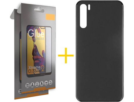 Kit Funda + 2 Protectores de Pantalla Oppo A91 SKYHE Full Liso (Negro)