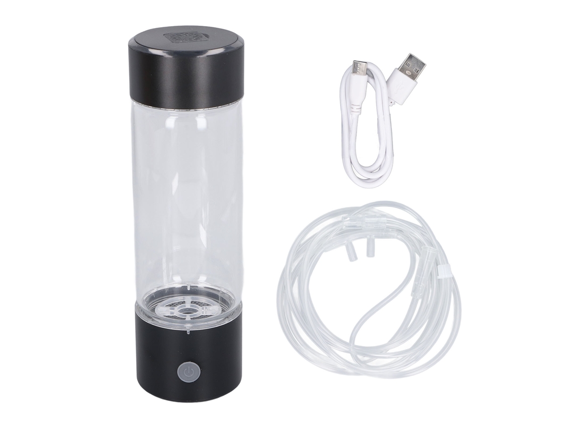 Generador De Agua Rica En Hidrógeno Portátil 410ml Con Manguera Nasal 1200-1400ppb