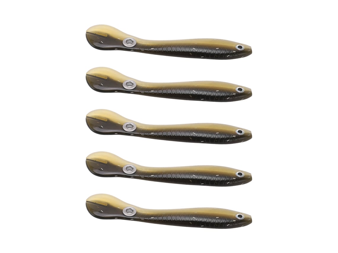 Danu26-5pcs/set Cebo Suave Artificial De Loach 10cm 6g Con Ojos 3d Cola Alargada Para Pesca