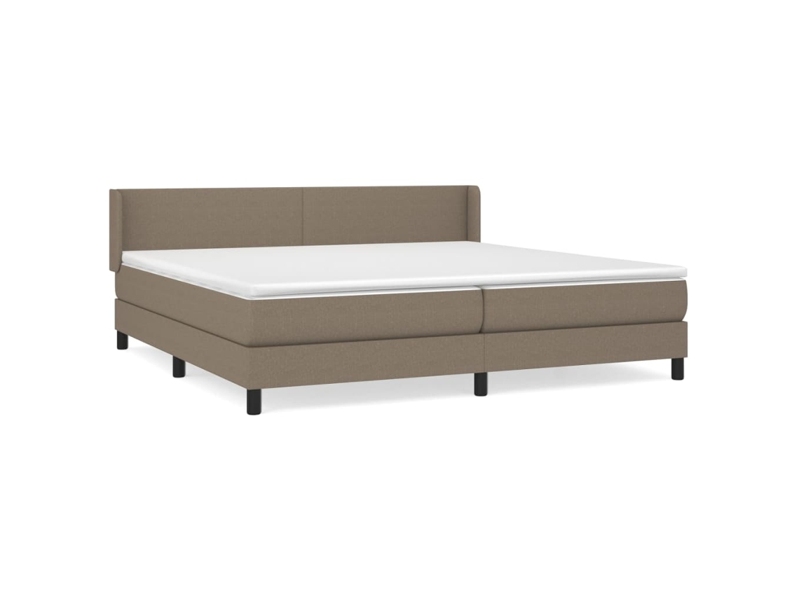 Maison Exclusive - Cama Box Spring Con Colchón Tela Gris Taupe 200x200 Cm