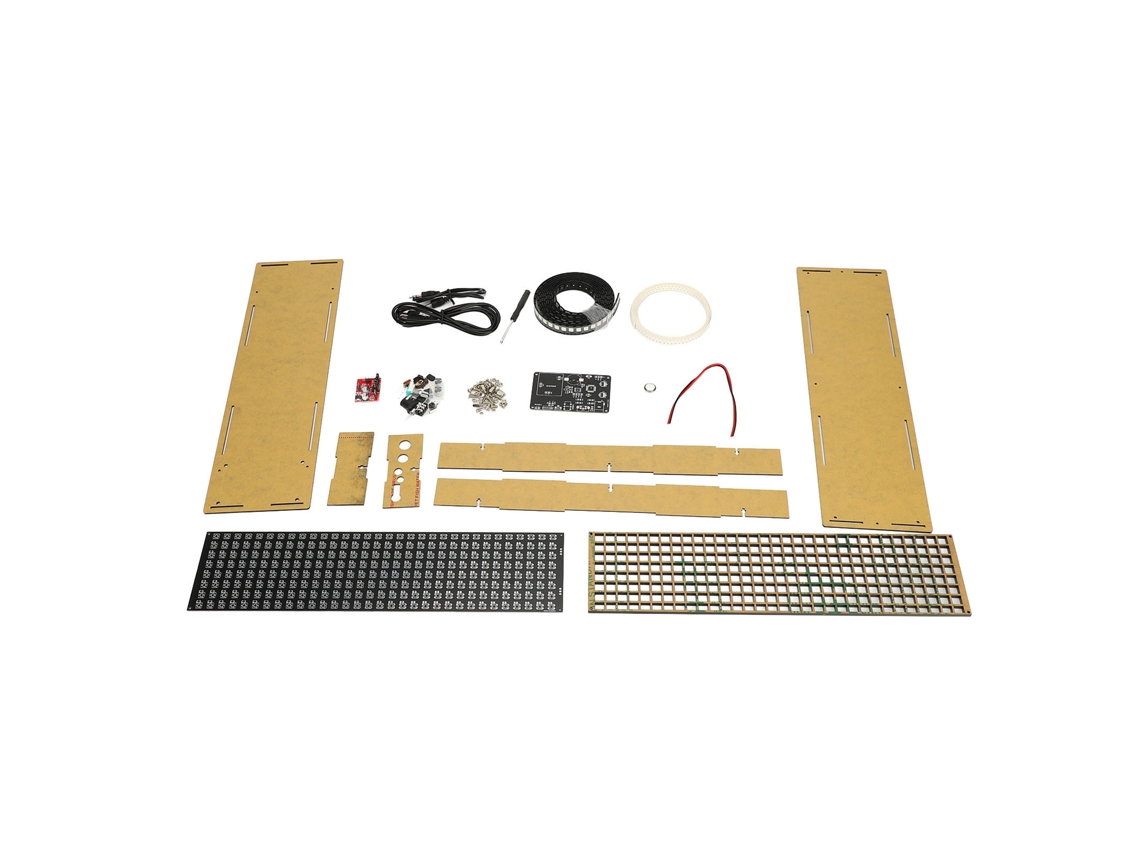 Kit De Soldadura Reloj Digital Rgb Ajustable Por Voz Con Matriz De Puntos 32x8 Proyecto Electrónico