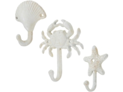 3 Perchas Decorativas De Hierro Fundido Para Vestidos De Playa - Fácil Instalación