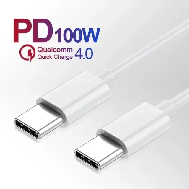 Cable De Carga Rápida Usb-c Pd De 100 W (tipo C, 1 Metro) Para Iphone (tipo C A Tipo C)