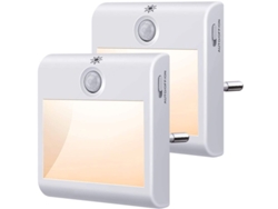 Luz Nocturna Con Sensor De Movimiento, 3 Modos, Paquete De 2 Unidades, Luz Blanca Cálida Para Escaleras Y Armarios clase Energética A++