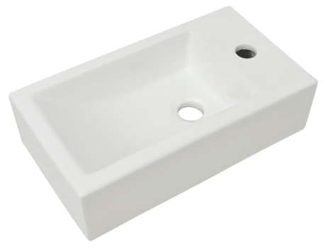 Lavabo VIDAxL con Agujero Grifo Rectangular Cerámica 46x25,5x12 Blanco