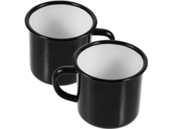 Juego De 2 Tazas De Agua Esmaltadas De Estilo Vintage Con Asas, Ideales Para Café, Té, Leche Y Otros Usos.