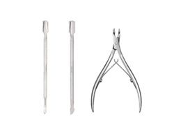 Herramienta Para Manicura Y Pedicura Con Cortador Y Empujador De Cutículas De Acero Inoxidable, Diseño Ergonómico Y Duradero.
