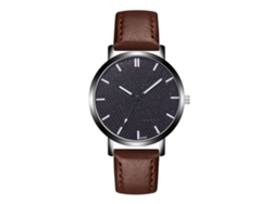 Reloj De Pulsera Casual De Moda Para Hombre Zhoulianfa Con Correa De Cuero Marrón Oscuro.