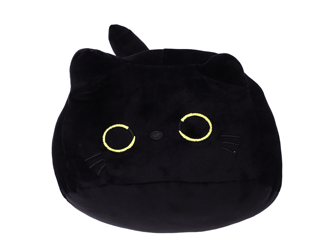 Peluche De Gato Negro, Almohada Suave, Ojos Grandes, Decoración Para El Hogar