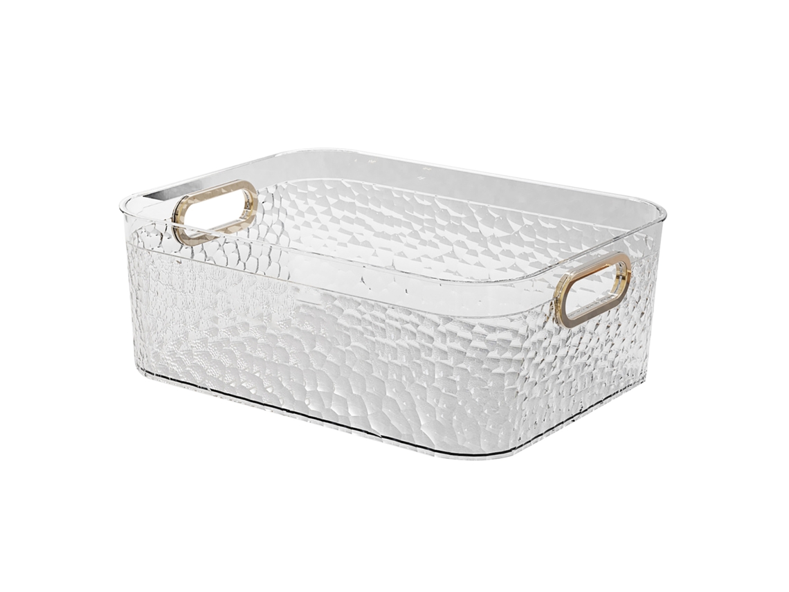 Organizador De Maquillaje De Acrílico Transparente, Ligero Y De Gran Capacidad Para Tocador - Dorado