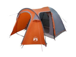 Tienda de campaña con forma de cúpula, gris y naranja, 384 x 254 x 170 cm