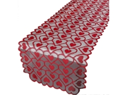 Rebe-mantel De Mesa Rojo Corazón 36x183cm Tela 100% Poliéster Decoración Para San Valentín Boda Fiesta Cena Aniversario